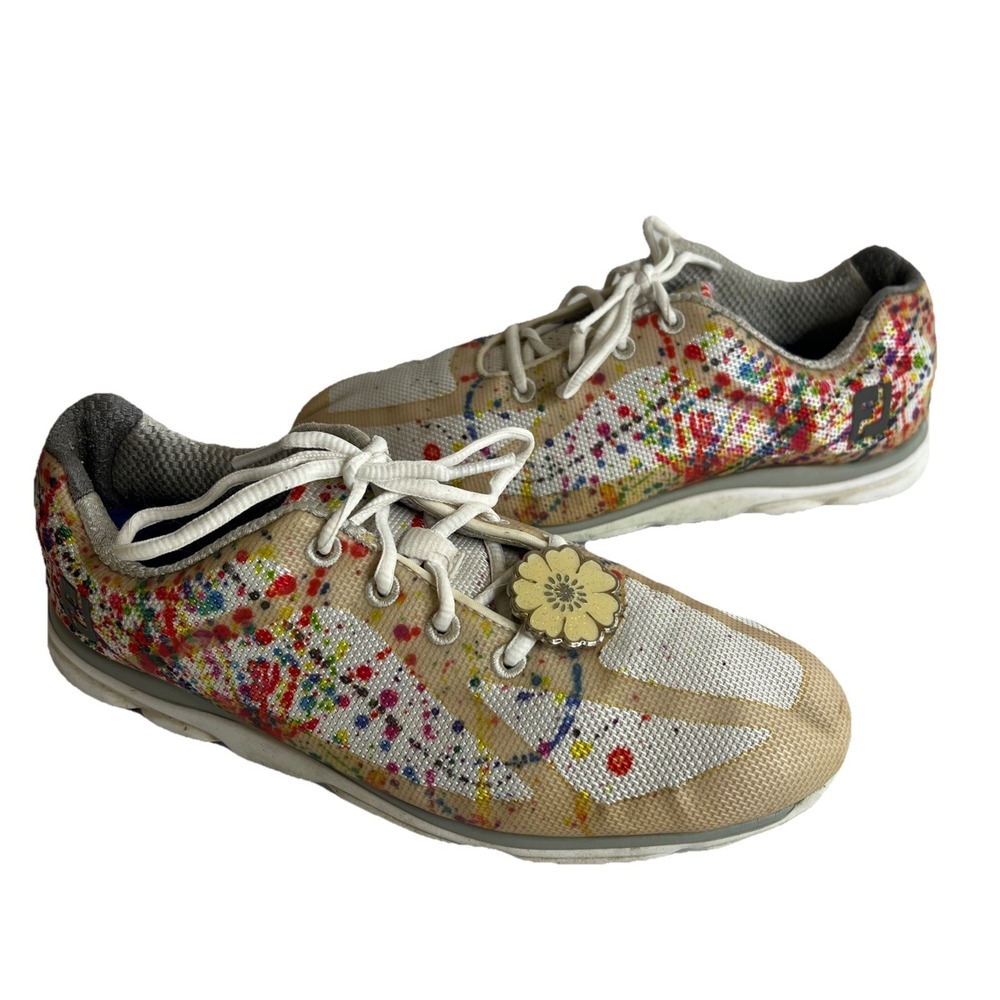 FootJoy emPOWER Paint Splatters ‎ Womens Golf Shoes Size 7.5M Comfy Insoles